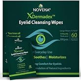 NOVEHA Eyelid &amp; Lash Wipes | Box Of 60 Individually Wrapped Extra Strength Cleansing Eyelash Wipes - Naturally Remove debris