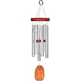 Woodstock Wind Chimes Amazing Grace Chime Small (16'') Silver Wind Chime Inspirational and Memorial Gifts Wind Chimes for Out