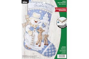 Bucilla 89245E Felt Applique Christmas Stocking Kit, Snowman's Winter, 18"