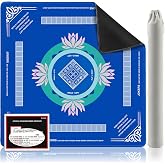 Mikccer Mahjong Mat for Table, American Mahjong Mat with Rules, 32x32 Inch | Rubber Non-Slip Mah Jong Mat with 2026 Mahjong Card, Noise Reduction Table Cover Accessories for Mahjong, Poker, Board Games