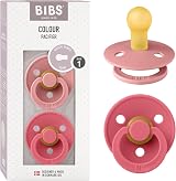 BIBS Colour Soother 2-Pack Dummy Pacifier Round Nipple Denmark 0-6 M