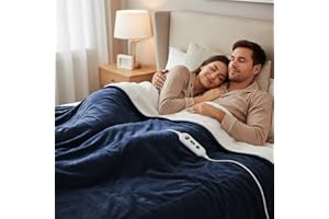 Qoosea Heated Blanket Throw Electric Blanket Twin Throw 50 * 60 inch with 9 Heating Levels 9 Timer Settings Auto Shut Off Sof