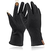 ACUSHLA Merino Wool Glove Liner -Touchscreen Lightweight Base Layer Ski Liner Glove for Men & Women