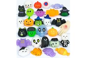 CHAMPCEL 30Pcs Halloween Squishy Toys Mochi Squishy Toys Halloween Party Favors for Kids Trick or Treat Toys Goodie Bag Fillers for Boys Girls Kids Birthday Party Favors Piñata Classroom Prizes