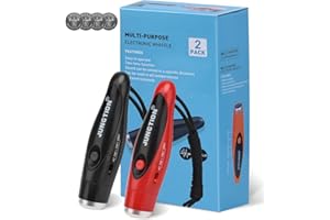 XFLYEE Electronic Whistles 2 Pack, Handheld 3 Tones High Volume Electric Whistles with Lanyard for Teacher, Coaches, Referees, Training Whistle, Loudest Outdoor Emergency Whistle, Sports Whistle Gifts