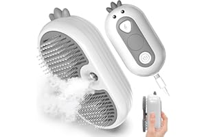FREEFA Cat Steam Brush, 3 In 1 Self-Cleaning Steam Cat Brush for Shedding with Release Button, Cat Deshedding Hair Brush with Steam for Long & Short Haired Cats and Dogs, Removes Tangled and Loose Hair