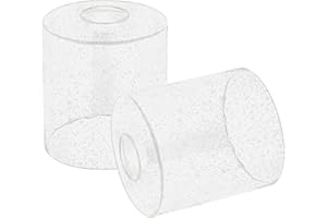 Anmire 2 Pack Clear Seeded Glass Shade, Cylinder Light Fixture Replacement Globe or Cover with 1-5/8-Inch Fitter for Chandelier Wall Sconce Pendant Light, G0040