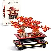 Wise Block Japanese Red Maple Bonsai Tree Building Toy Set for Adults - 900 Pcs Artificial Bonsai Tree Building Blocks for Adults, Seren Collection Maple Zen Decor Gift Set for Home Office Display