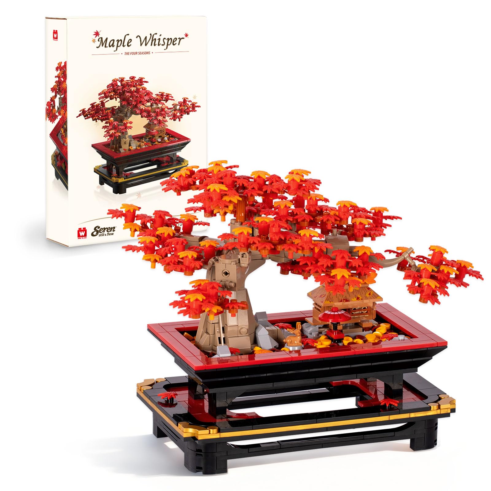 Photo 1 of Wise Block Japanese Red Maple Bonsai Tree Building Toy Set for Adults - 900 Pcs Artificial Bonsai Tree Building Blocks for Adults, Seren Collection Maple Zen Decor Gift Set for Home Office Display