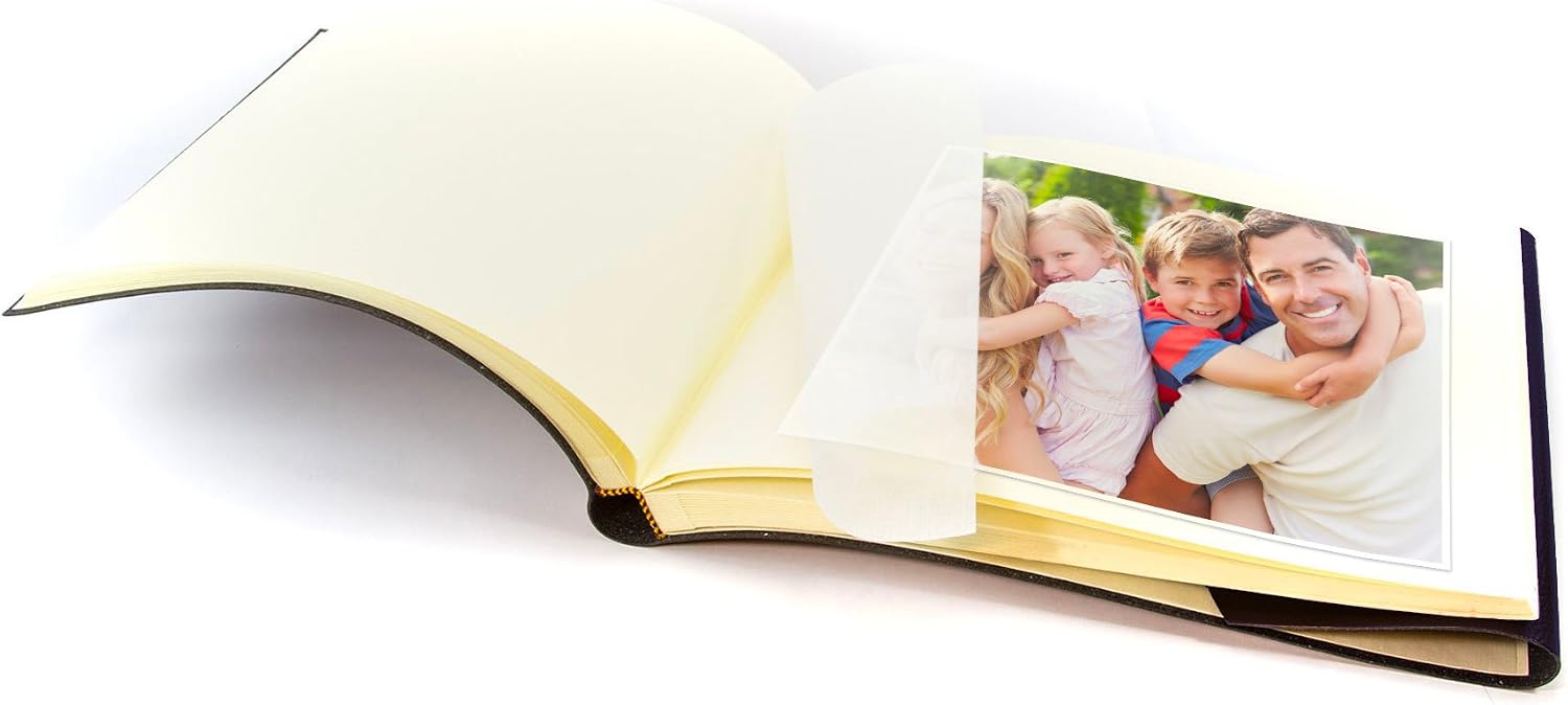 BELCRAFT Tivoli Large Recycled Leather Bound Photo Album, Landscape, MADE IN ITALY, Memory Photo Album, Scrapbook - Image 5