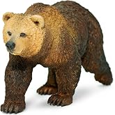 Safari Ltd. Grizzly Bear Toy - 4.7 Inch Realistic Wildlife Figure for Kids | 4.7 Inches Long x 1.95 Inches Tall, Ages 3+, Safety Tested, BPA Free PVC, Wildlife Play, School Projects, Dioramas