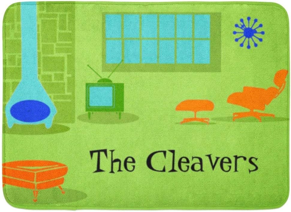 LIS HOME Bath Mat Orange Housewarming Mid Century Modern Blue Weve Bathroom Decor Rug