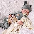 JIZHI Lifelike Reborn Baby Dolls Boy - 17-Inch Soft Body Realistic-Newborn Full Body Vinyl Real Life Baby Dolls with Toy Accessories for Kids Age 3 4 5 6 7 +