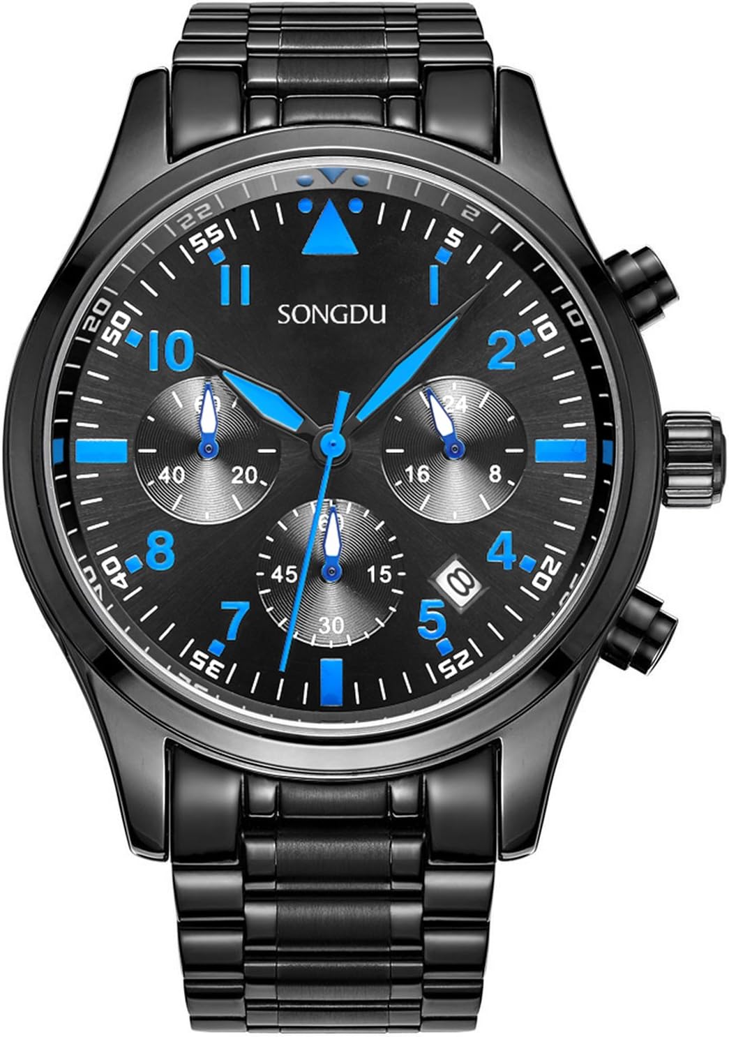 Men's Fashion Business Quartz Watch Chronograph Waterproof Date Display Analog Sport Wrist Watches
