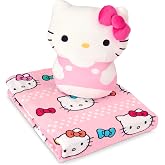 Northwest Hello Kitty Bowtastic Hugger Pillow &amp; Silk Touch Throw Blanket Set, Stuffed Animal, 50x60 inches and 11 inch Plushie
