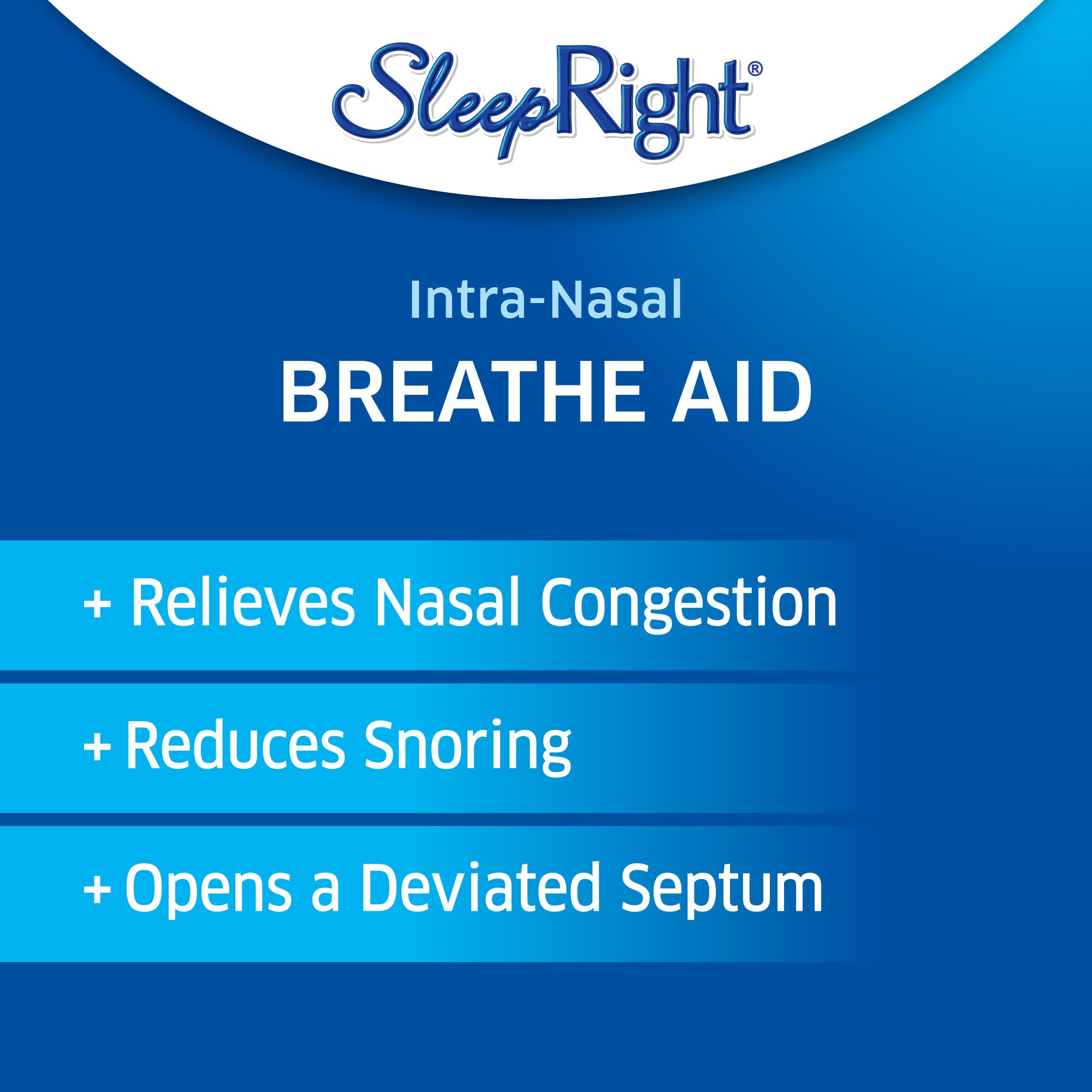 SleepRight Intra-Nasal Breathe Aids Breathing Aids for Sleep Nasal Dilator Snore Reducer - 2 Pack (4 Count)