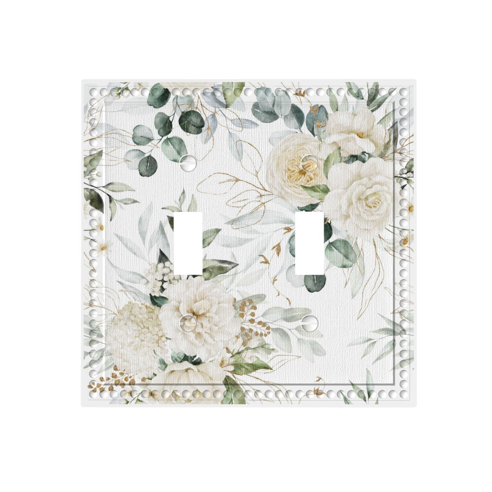 Cuitxrac Boho Green Floral Blossom 2 Gang Wall