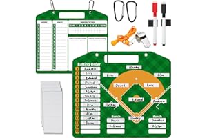 JHHJIFY Magnetic Baseball Lineup Board for Dugout, Double-Sided Dry Erase Baseball Coach Board, Softball Coaches Baseball Coaching Tactical Clipboard, Batting Order Coaches Clipboard for Baseball Softball
