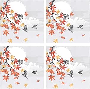 BJAMAJ Autumn - Manteles Individuales de Arce japonés con pájaros