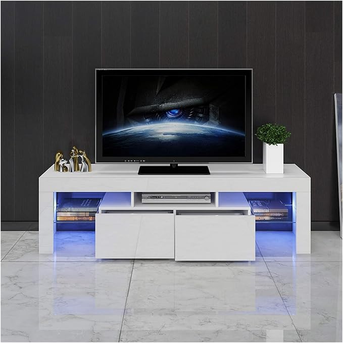 Amazon.com: TV Stand LED Lights Television Media Storage Console