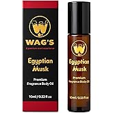 WagsMarket Egyptian Musk Oil, Choose from Roll On to 0.33oz - 4oz Glass Bottle, (0.33oz Roll On)