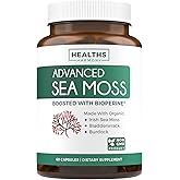 Organic Irish Sea Moss Capsules - Organic Sea Moss Capsules with Bladderwrack Burdock Root and Black Pepper Extract for Enhanced Absorption - Vegan Non-GMO & Made in The USA (1 Month Supply)