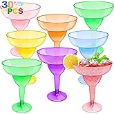 TURNMEON 30 Pack Plastic Margarita Glasses 12 oz Disposable Neon Cocktail Cups for Cinco de Mayo Decorations Mexican Fiesta Party Decorations Fun Taco Tuesday Mexican Theme Party Supplies