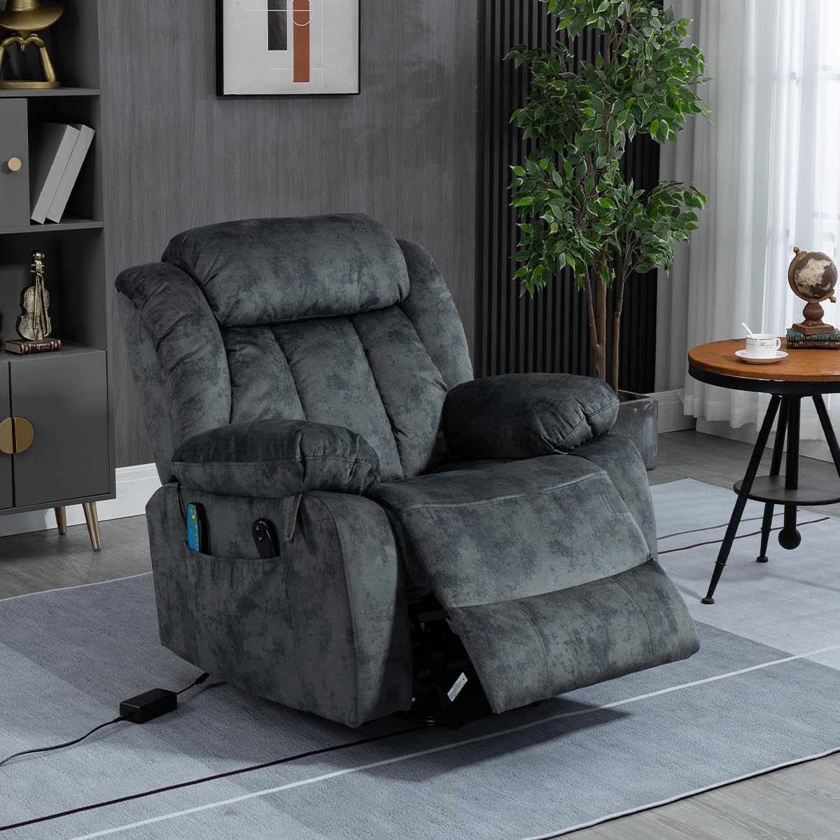 Photo 1 of (used)(missing too many pieces) ERYE Electric Power Lift Recliner Chair for Elderly with Massage and Heat, Velvet Upholstery Infinite Positions Adjustable Large Size 