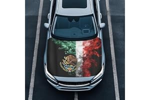 Qiyupavto Mexican Flag Car Hood Cover Protector Stretchable Car Hood Wrap Blankets Mexican Independence Day Decorations Automotive Exterior Accessories for Compact SUV Sedans Trucks Pickup