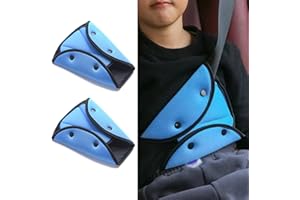neynavy 2 PCS Seat Belt Adjuster for Kids, Triangle Seatbelt Adjuster for Adult Children, Car Safety Cover Strap Pad Harness Auto Shoulder Neck Strap Adjuster (Blue)