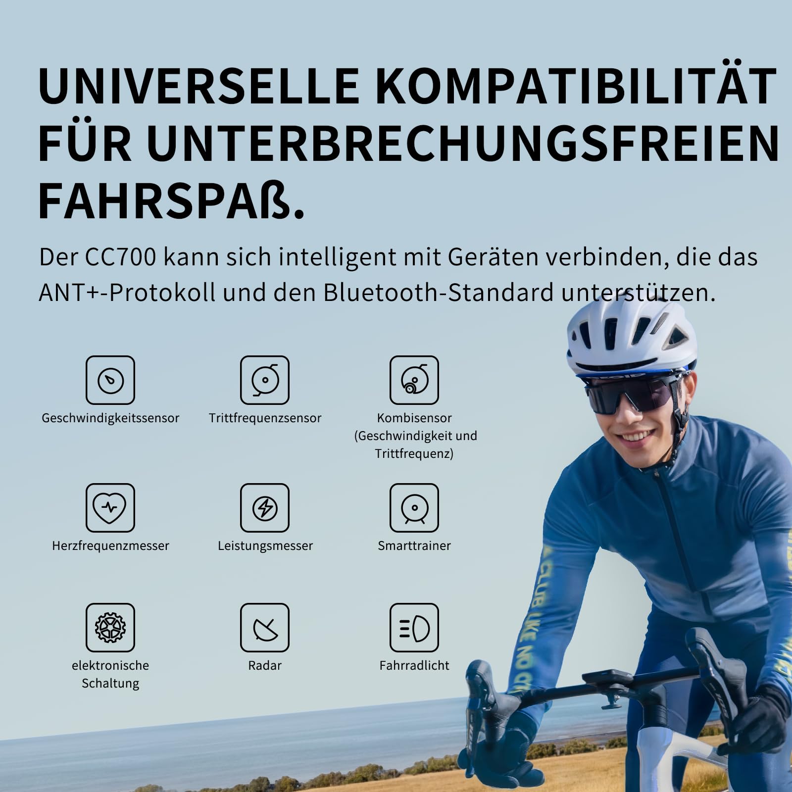 GEOID CC700 GPS Fahrradcomputer kabellos mit 2,8 Zoll Farbbildschirm – Fahrradtacho mit Route-Navigation, ANT+ & Bluetooth, IPX7 wasserdicht, 15-25 Std. Akkulaufzei 5
