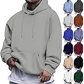 Hoodies for Men Comfort Long Sleeve Fleece Pullover Hoodies Winter Plain Oversized Hooded Sweatshirt with Pockets