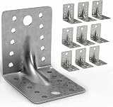 CUALITYX Angle Brackets 10pk 70mm Heavy Duty Galvanized Steel L Brackets Wood view 1