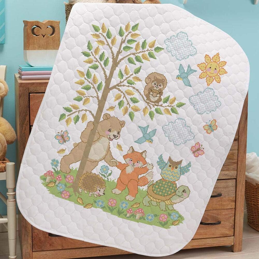 Herrschners PreQuilted Woodland Friends Baby Quilt Stamped
