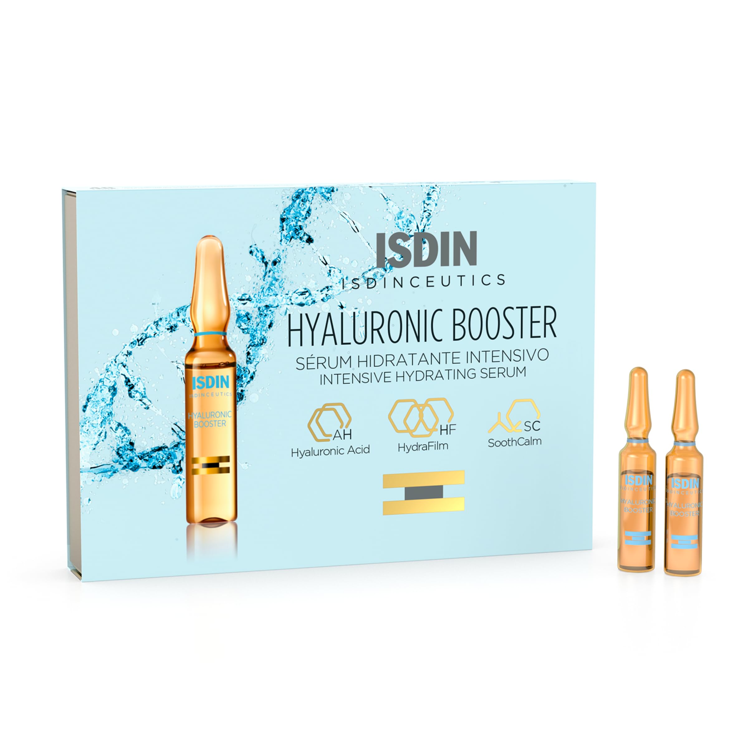 ISDIN Isdinceutics Hyaluronic Booster (10 ampoules) | Intensive hydrating and soothing serum