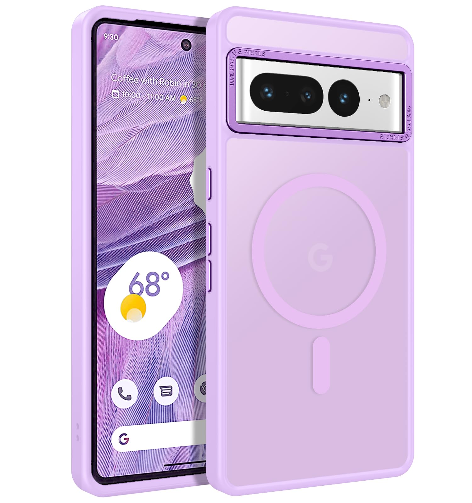BENTOBEN for Google Pixel 7 Pro Case [Compatible with Magsafe] Translucent Matte Magnetic Pixel 7 Pro Case Slim Shockproof Women Men Protective Phone Cases for Google Pixel 7 Pro 6.7", Light Purple