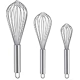 Whisks for Cooking, 3 Pack Stainless Steel Whisk for Blending, Whisking, Beating and Stirring, Enhanced Version Balloon Wire 