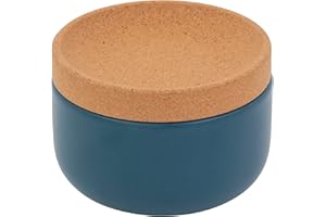 Kamenstein Ceramic and Cork Salt Pig with Easy Lift Lid for Easy Access,Teal