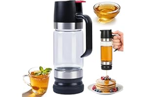 2026 Boutique Kitchen Tool - No-Drip Honey Dispenser, 10/12OZ Glass Honey Jar pot, Syrup Dispenser for Coffee or Tea, Press T