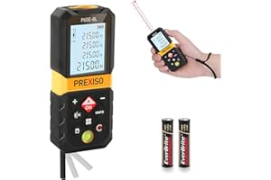 PREXISO Laser Measure, 215 Ft Laser Measurement Tool with Entension for Diagonal Measure - Pythagorean, Area, Volume - Ft/Ft+