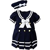 Spring Notion Baby Toddler Girls Nautical Sailor Dress with Hat