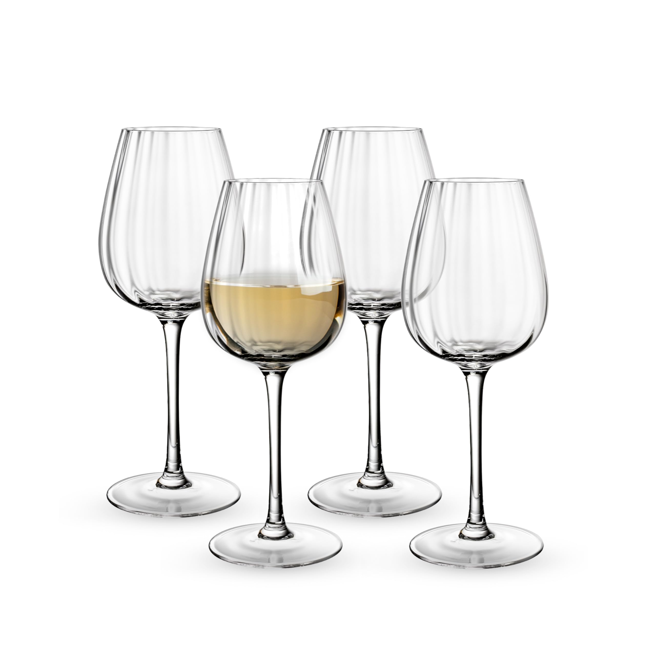 Villeroy & Boch - Rose Garden White Wine Glass Set 4 Pieces 120 ml Clear, Dishwasher Safe, White Wine Glasses, Glass Set, Drinkware, Crystal Glass