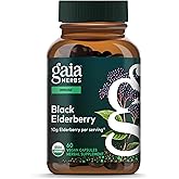 Gaia Herbs Black Elderberry - Daily Immune Support Supplement to Help Support Wellness - with Black Elderberries & Acerola Fruit for Antioxidant Support* - 60 Vegan Capsules (30 Servings)