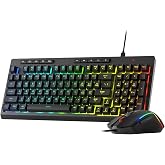 Redragon S141 Combo, K515 Membrane Gaming Keyboard + M616 10000 DPI Mouse | 4 On-the-Fly Combos, Mechanical-Feel Linear Quiet Typing, 6-Button Precision Control, Detachable Wrist Rest, PRO Software