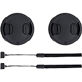 2-Pack 49mm Front Lens Cap Cover with Keeper for 49mm DSLR Mirrorless Lens | for Canon EOS R100 R50 R10 with RF-S 18-45mm f/4.5-6.3 Kit Lens, for Canon EF 50mm f/1.8, RF-S 10-18mm f/4.5-6.3 STM &amp; More