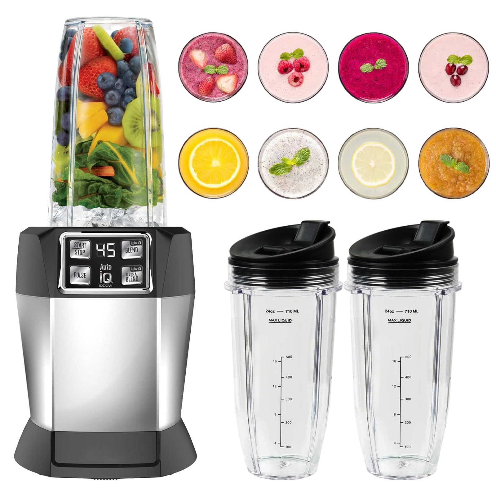 Blender Cups Replacement for Ninja Blender, Blender Replacement Parts 24oz Blender Cups Compatible with Ninja BN401 BN751 BN801 BL450 BL456 BL480 BL642 BL682 NN102 SS401 SS101 TWISTi SS151 SS351