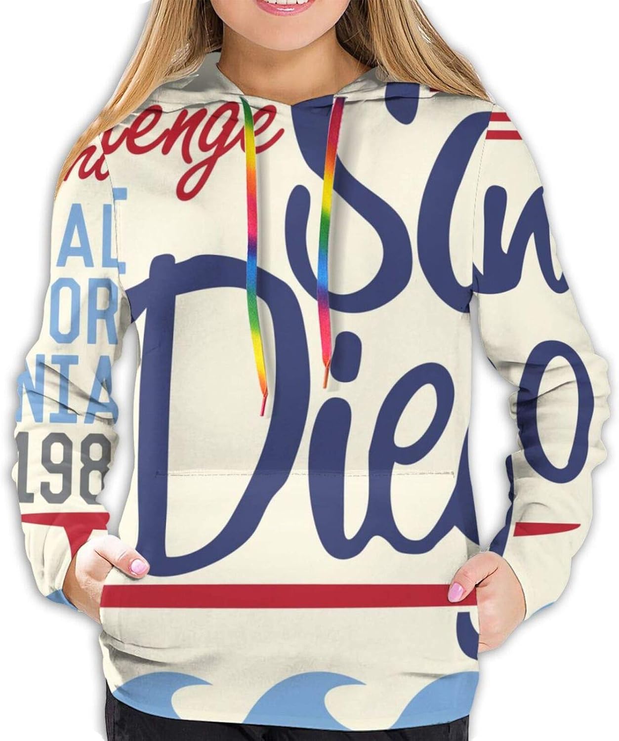 Nude Project Sudadera Con Capucha Vintage Surfer California - Estilo Retro Santa Cruz Hurley Mujer