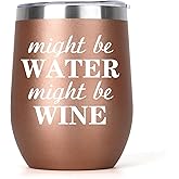 Wine Tumbler with Lid 12oz Birthday Gifts for Women Valentines Gifts for Coworker Mom Dad Friends Brother Sister Uncle Aunt Rose Gold Novelty Gift for Birthday Valentines Easter Graduation Xmas