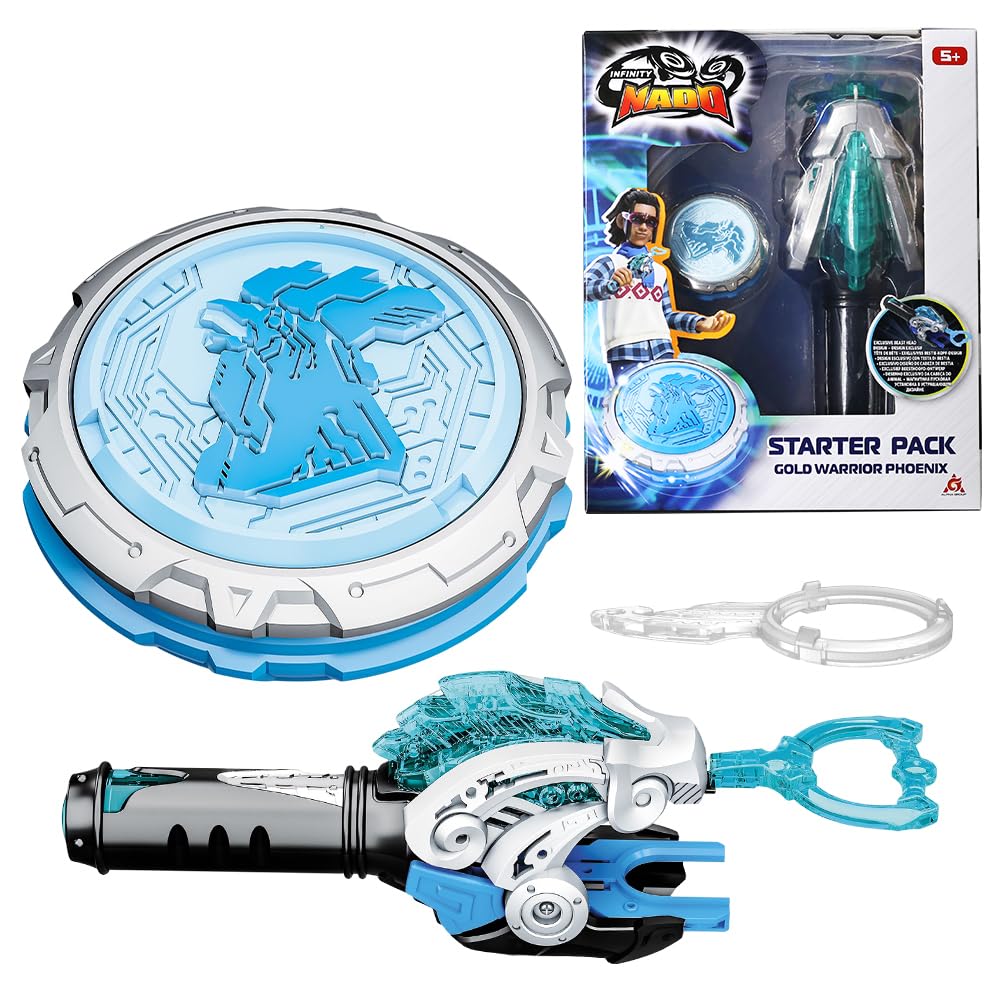 INFINITY NADO Gold Warrior Phoenix Spinning Top Starter Pack, Metal, Unisex, 5+