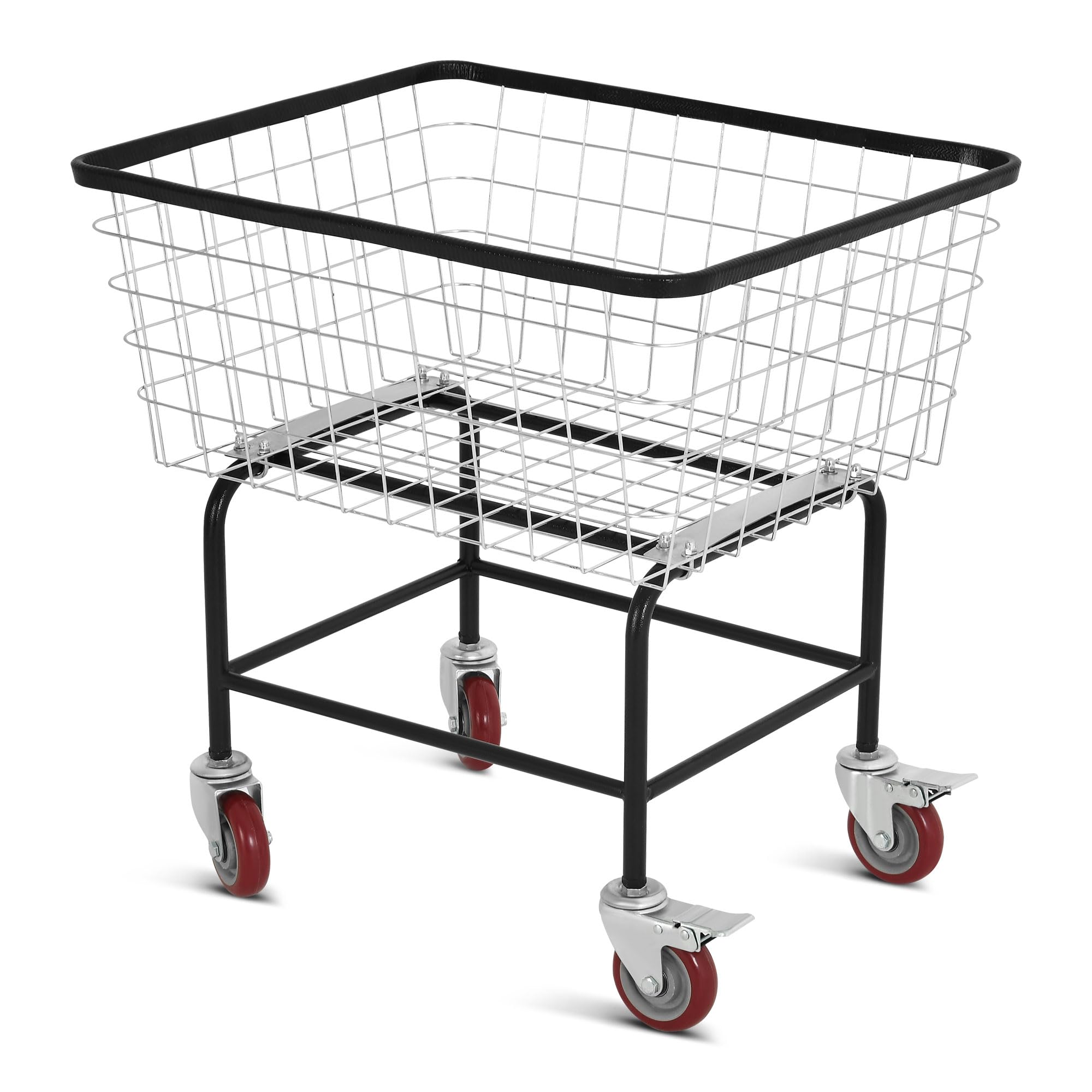 Photo 1 of DWVO 4.5 Bushel Wire Laundry Cart with Wheels, Rolling Laundry Basket with Smooth Wheels, Metal Commercial Wire Laundries Basket Cart, Heavy-Duty Large Steel Bin for Clothes Storage & Organization